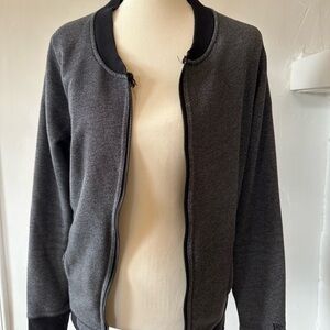 Gray Zip-Up Bomber Jacket
